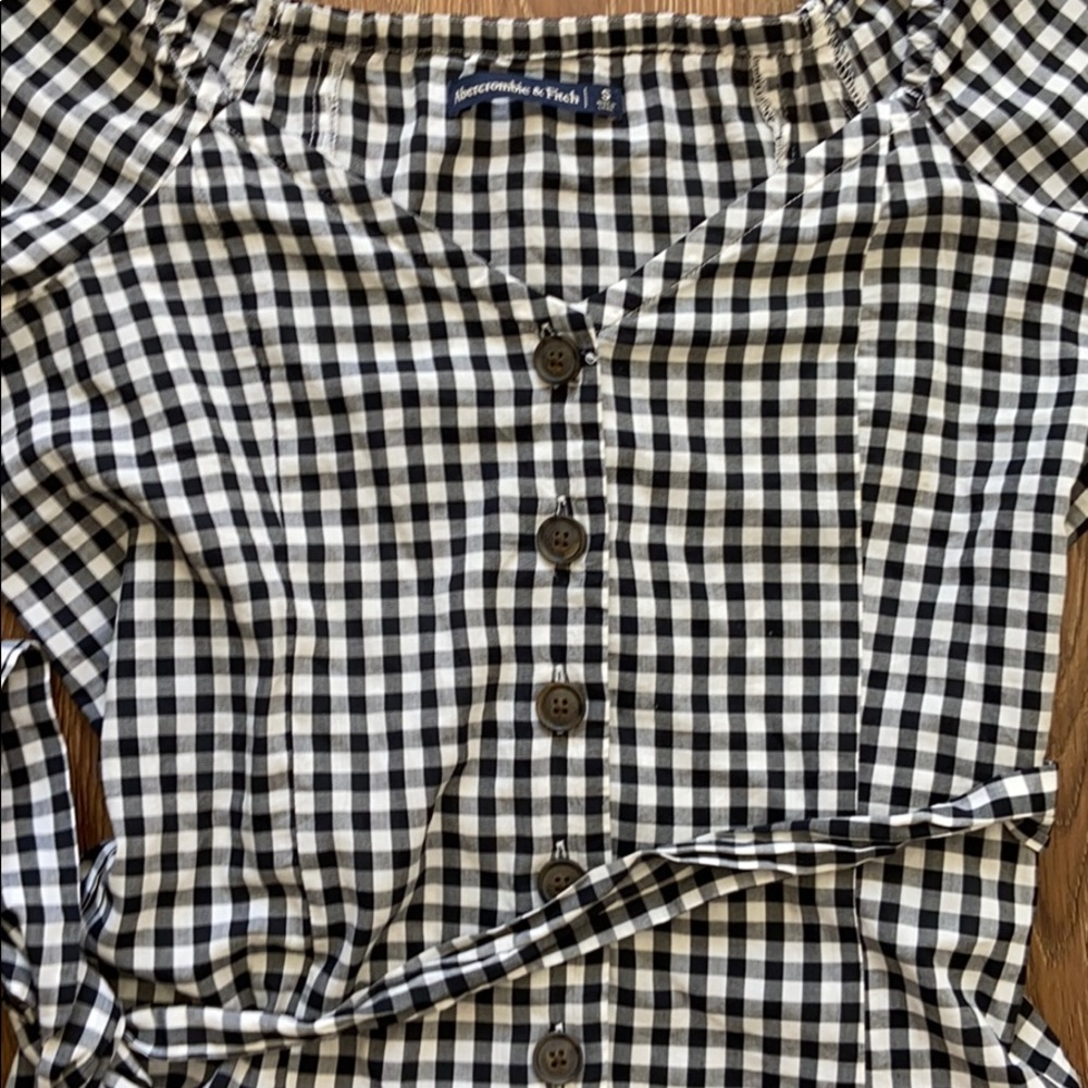 Abercrombie puff sleeve gingham shirt - Picture 2 of 3